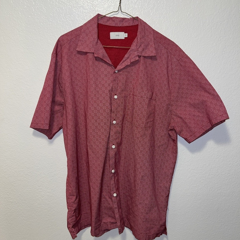 Onia Liberty Fabrics Adelphi Voyage Tana Lawn Print Short-sleeve Button Down EUC